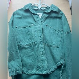 Coat jean Green Zara